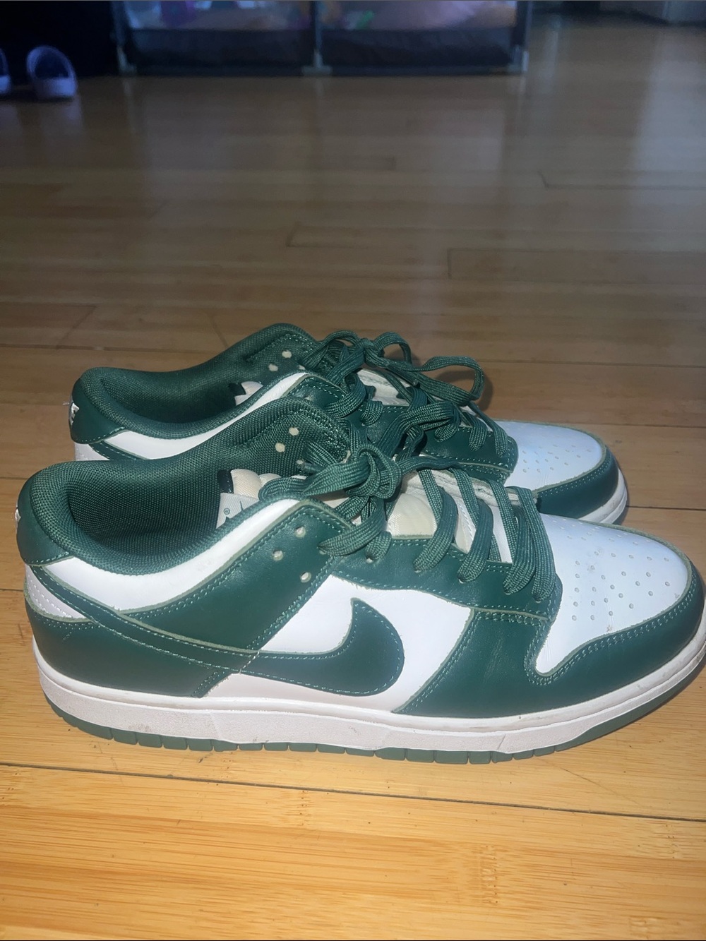 Nike Low-Top Sneakers in Green and White